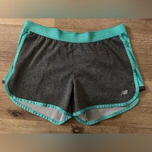 New Balance Women's Charcoal and Aqua Athletic Shorts